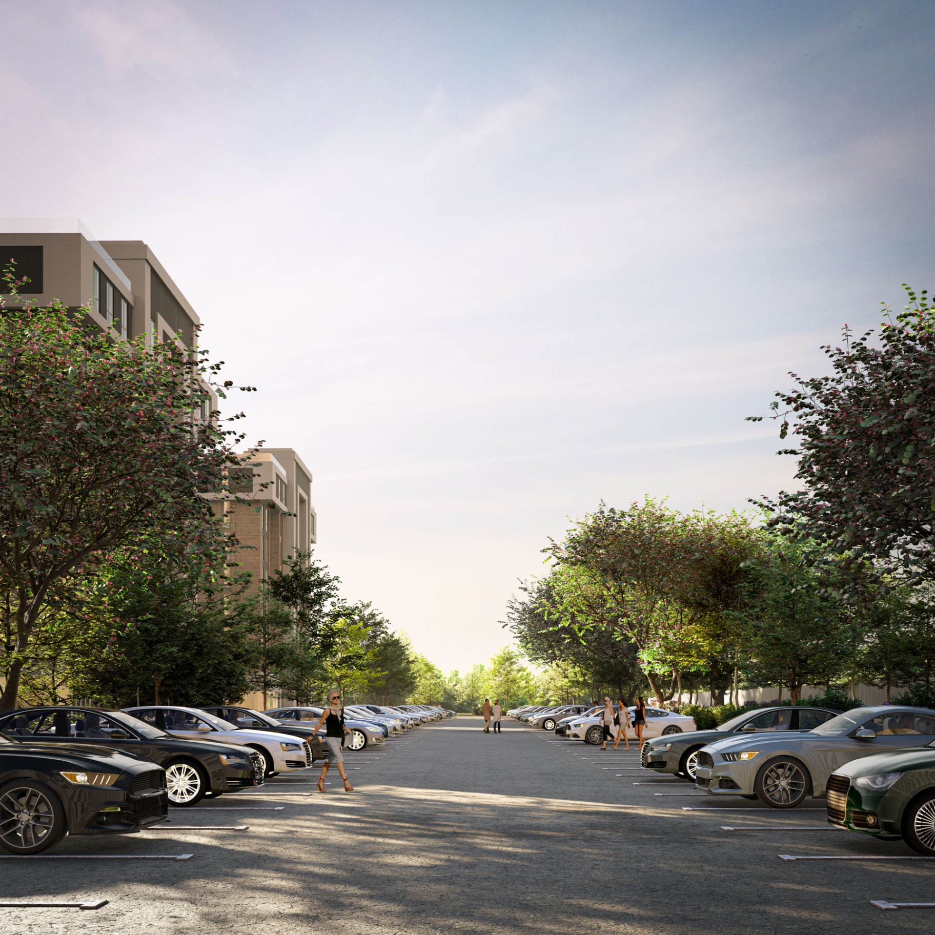 Landscaped pedestrian arrival at Park Legrand